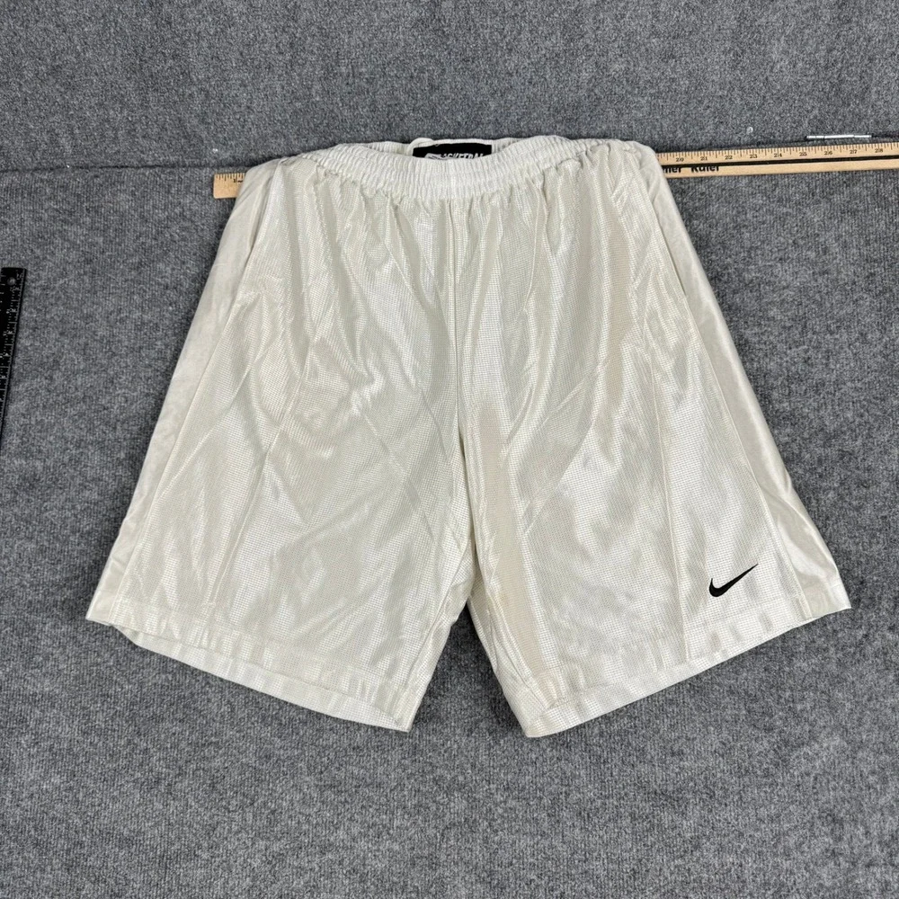 Nike Basketball Shorts Mens Size XL White Mesh Athletic Swoosh Stained Casual
